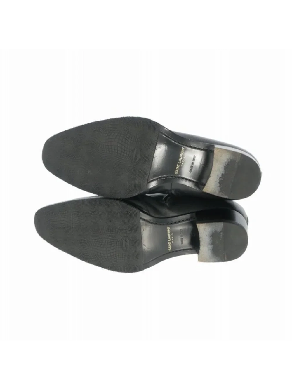 Saint Laurent Paris Wyatt Zipped Boots Leather Side Zip Shoes 41 Black